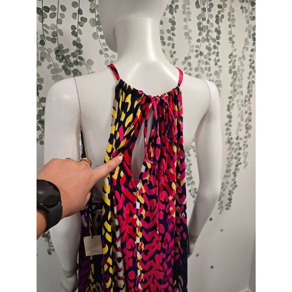Trina Turk XXL Multicolor Abstract Halter Maxi Dress Sleeveless - Picture 8 of 10